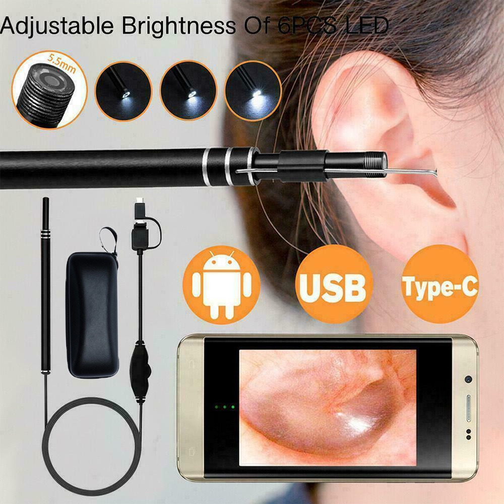 Ear Infection HD Visual Otoscope Exam Pen 5.5mm Smartphone Earpick