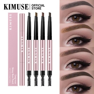 KIMUSE Double-head Waterproof Eyebrow Pencil+Volum Express Mascara+ Liquid Eyeliner+ Eyelash Curler 4PCS/set #4