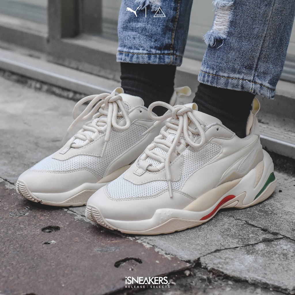 puma thunder spectra white green red