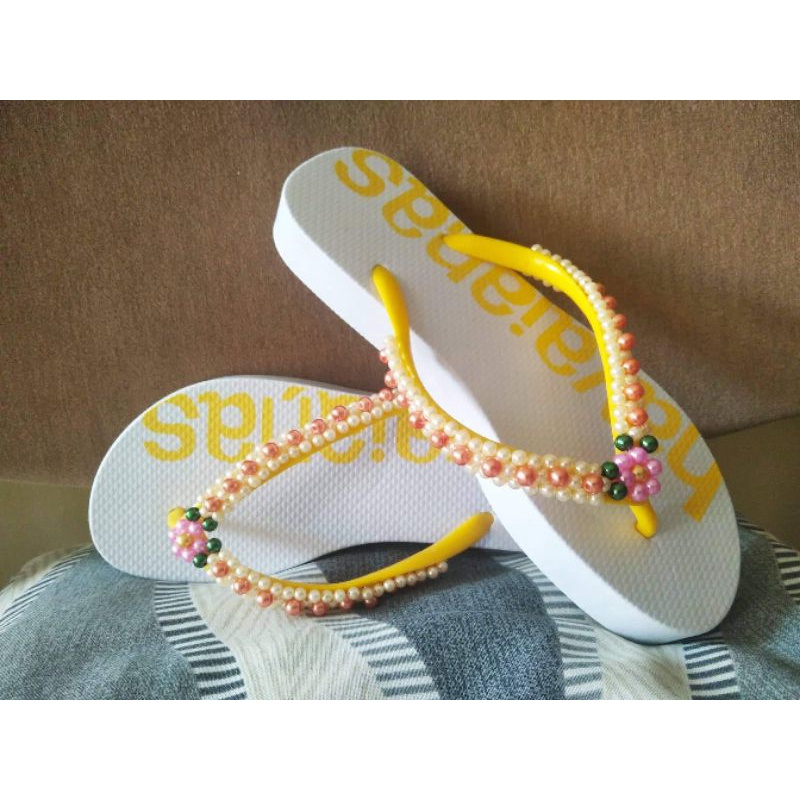 Personalized beaded Slippers Slippers with beads Handmade For a