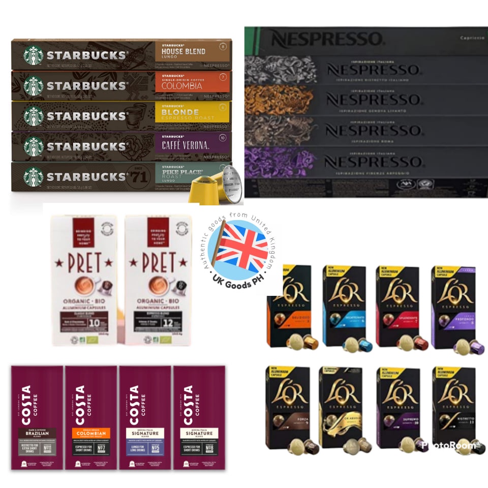 STARBUCKS Nespresso, COSTA, PRET, LOR Nespresso, ASDA, Nespresso