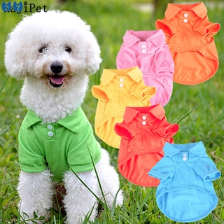『27Pets』Pet Small Dog Clothes Poloshirt Dog Clothing Summer Solid Soft Breathable Clothes For Chihuahua Yorkies Puppy