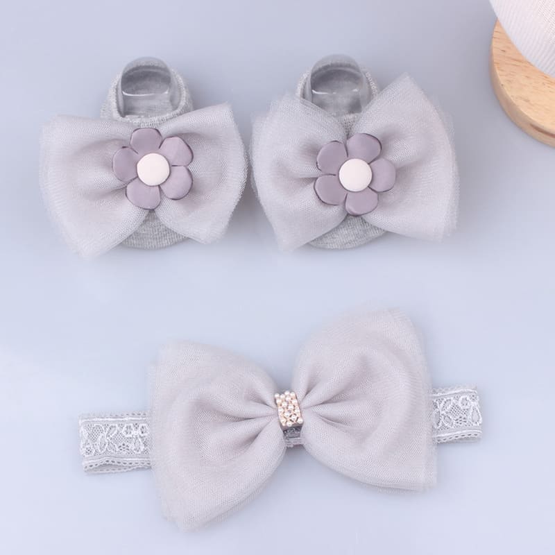 I Love Dad Lovely Pearl Bow Baby Girls Newborn Headband Set Flower Stockings Lace Headbands Baby Turban Baby Hair Accessories Shopee Philippines