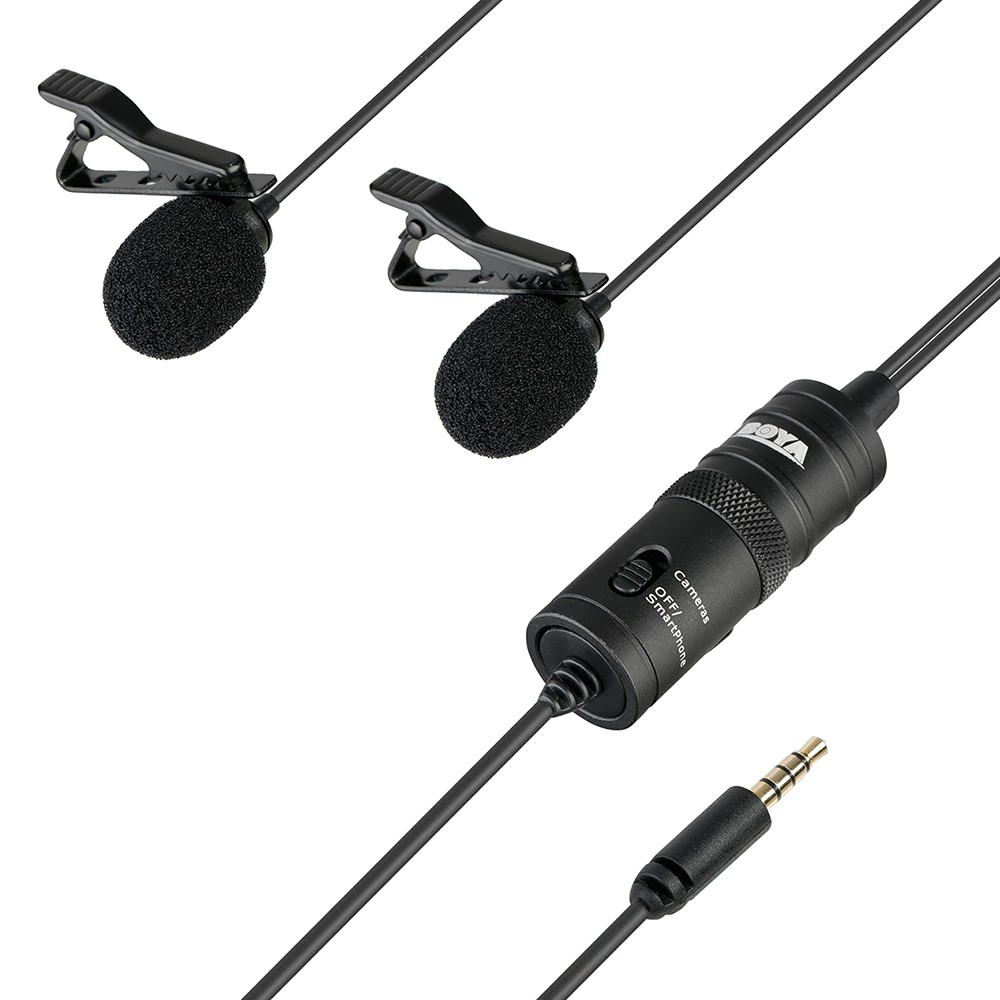 BOYA BY-M1DM Dual Omni-directional Lavalier Microphone Lapel | Shopee ...