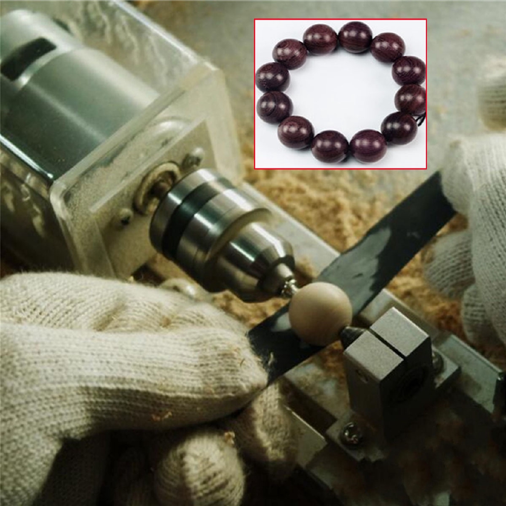 cOd Precisions Mini Wood Lathe Machine DIY Woodworking Lathe Polishing Cutting Drill Rotary Tool