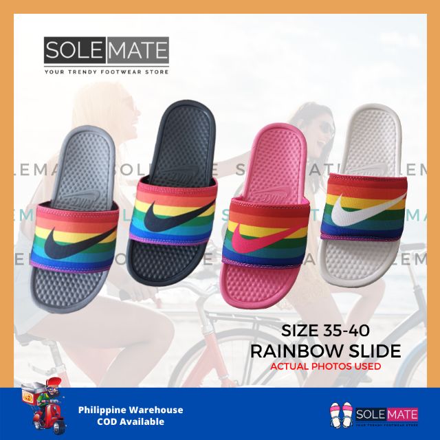 nike slides rainbow