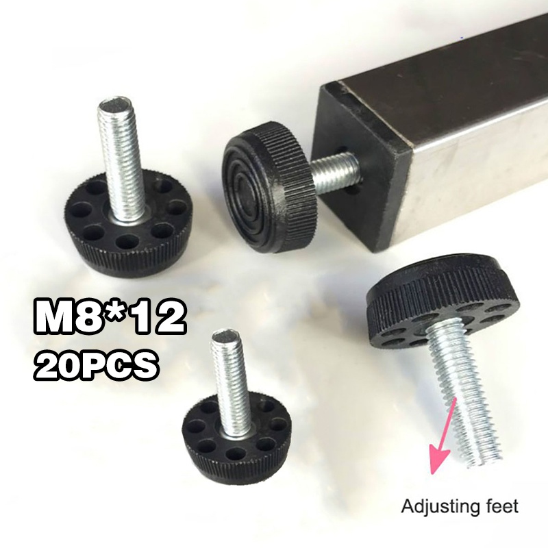 20pcs Adjustable Chair Feet Pad Table Feet Pad M8 Bolt Furniture Leg