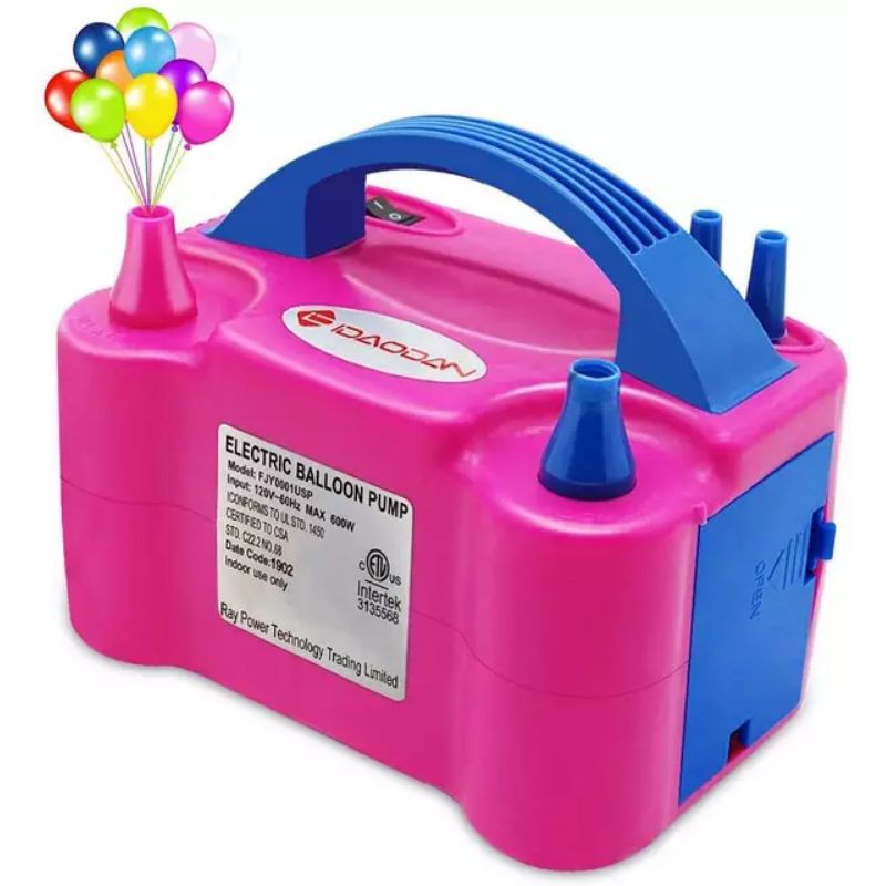 Portable Electronic Balloon Inflator Dual Nozzles Balloons Pump