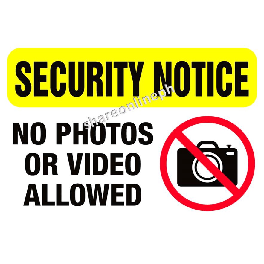 Laminated Signages | No Photos Allowed | Signage | Sign Boards | Shopee ...