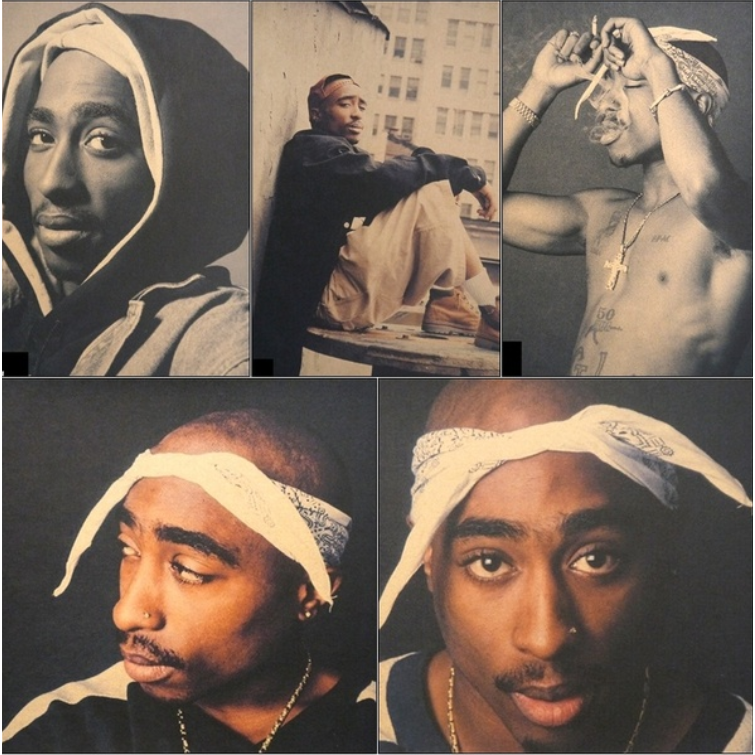 Unframed 2PAC Tupac Amaru Shakur Hip-Hop Kraft Poster Bar Dorm wall ...