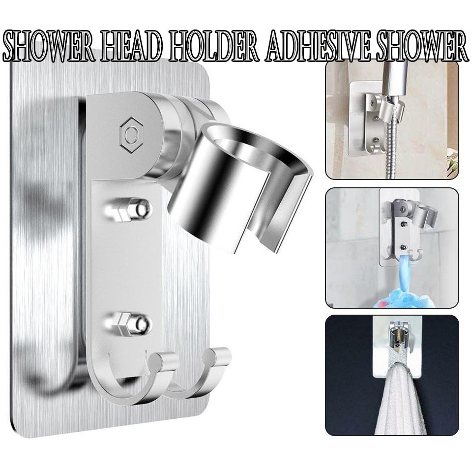 Adjustable Shower Head Holder Adhesive Shower Mounting Brackets Aluminum Shower Head hook No