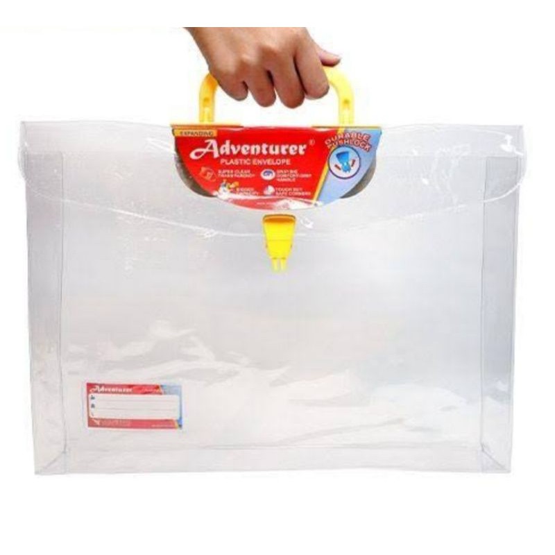 Adventurer Plastic Envelope with Handle Expandable Clear Long Size ...