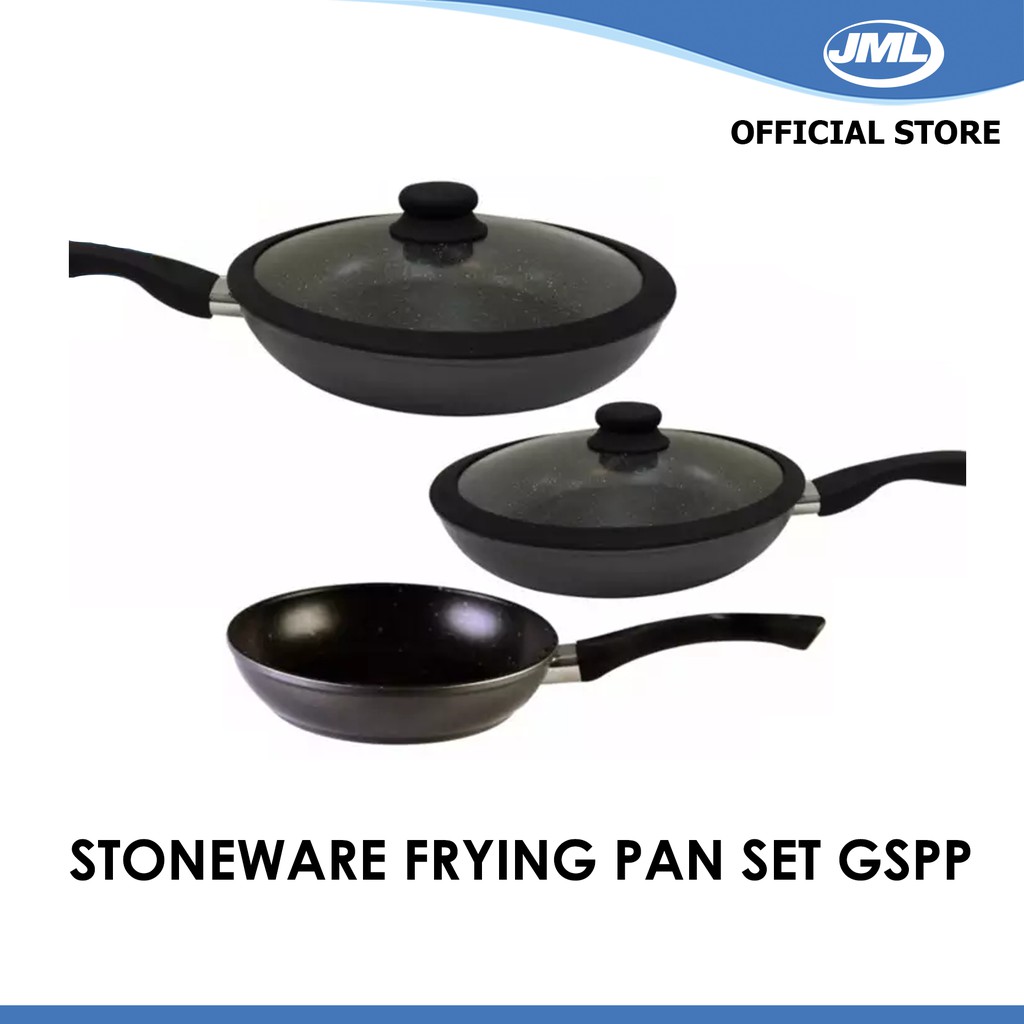 JML HGSPP SSL Stoneware Frying Pan Set with Silicon Lid Shopee