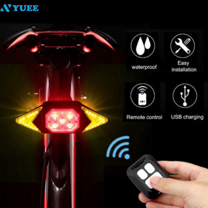 LESOVI X3 Wireless Remote Control Smart Bike TailLight Rear Light Automatic Brake Light with Turn Signal Light USB Rechargeable Safety Flashing Light Fits on Any Road Bicycle 