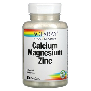 Solaray, Calcium Magnesium Zinc,  Enhanced Absorption, Dietary Supplements, 100 Veggie Caps