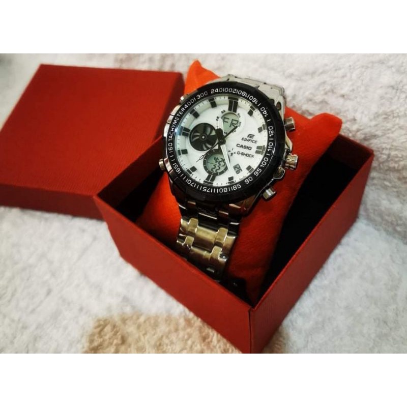 CASIO EDIFICE DUAL TIME ANALOG AND DIGITAL WATCH FOR MEN Shopee
