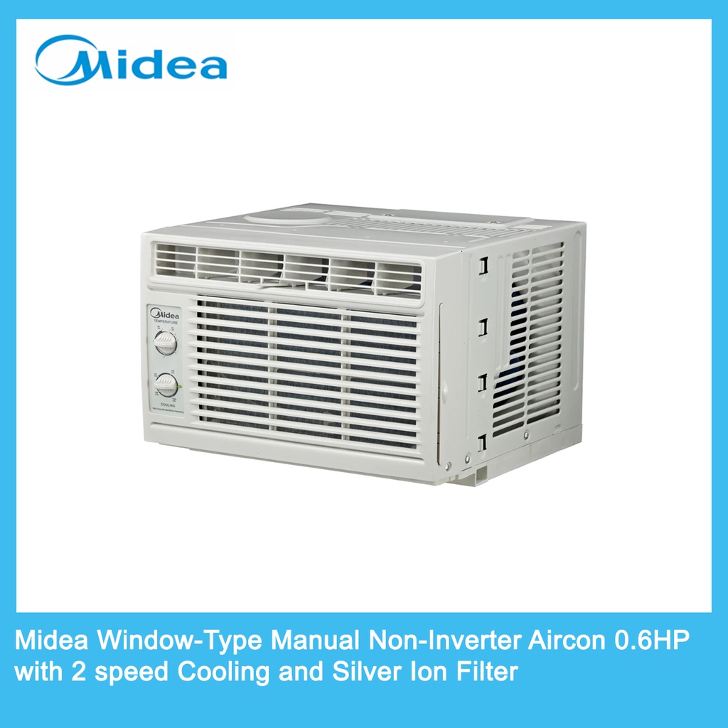 Midea WindowType Manual NonInverter Aircon 0.6HP with 2 speed Cooling