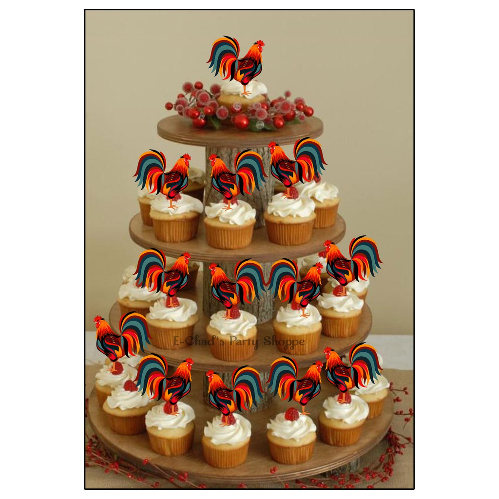 ROOSTER Cupcake Toppers (12pcs. /pack) | Shopee Philippines
