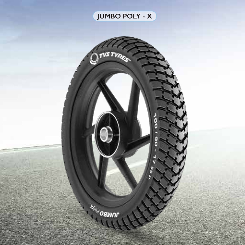 TVS Tyres Jumbo Poly-X-100/90-17 Dual Sport Motorcycle ...