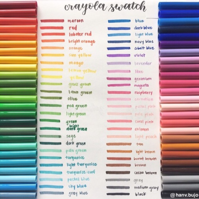 💜 Studygram 💜 on Instagram: “Crayola Super Tips 50 Swatches