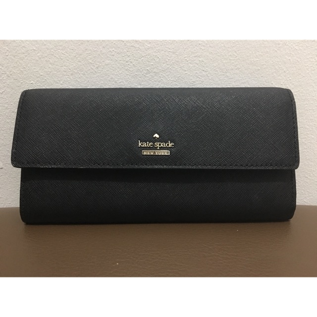 100% Original Kate Spade Bifold Long Wallet in Black Saffiano Leather |  Shopee Philippines