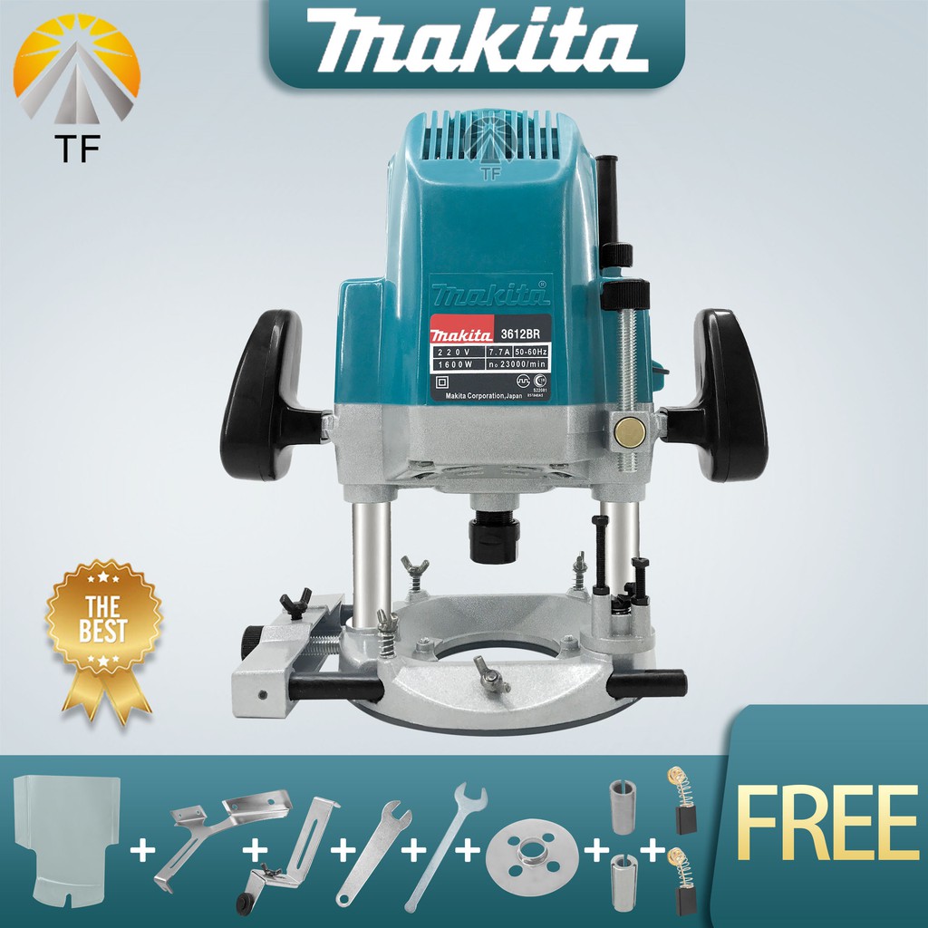 Makita 3612BR Plunge Wood Router 1600W Plunge Router 12mm (1/2 ...