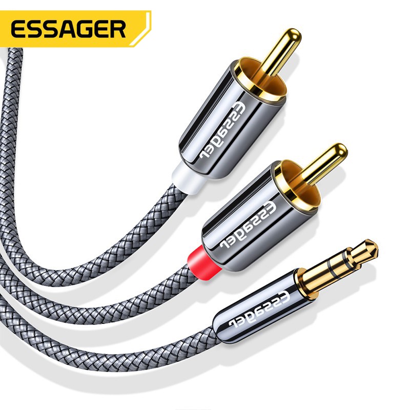 thumbnail image 2 of AIA 5ft 3.5mm To RCA Cable - 2RCA To Aux Stereo Audio Y-Cable, Male To Male Connectors 2 of 4
