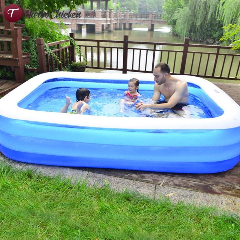 blowing up paddling pool