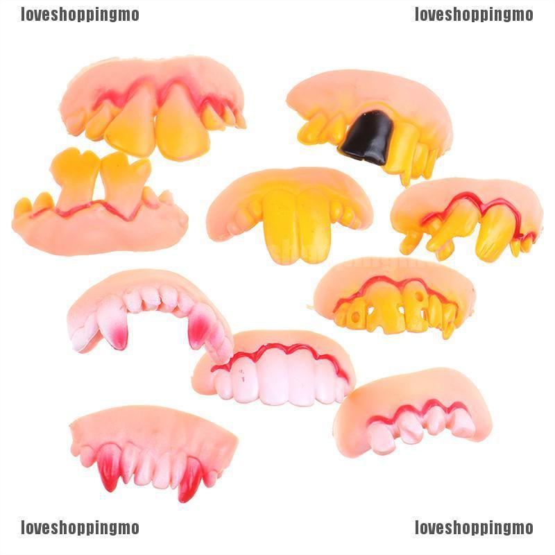 5Pcs Fake Teeth Toy Funny Fake False Teeth Denture Teeth Halloween Decoration 