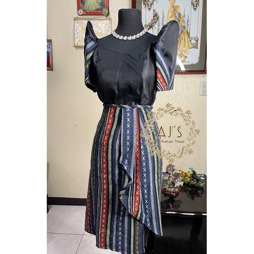 Mestiza Blouse and Skirt Ethnic Modern Filipiniana | Shopee Philippines