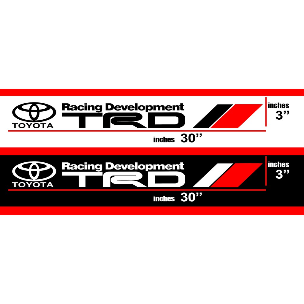 TRD toyota Racing developemnt stickers 2pcs FREE 4 pcs Small Trd