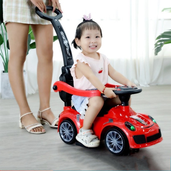 Ferrari car ride on toy car push stroller baby kids car with music and ...