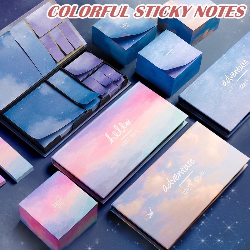 250 Sheets Pure Color Sticky Notes Memo Pad Planner Sticker Notepad Scrapbooking 