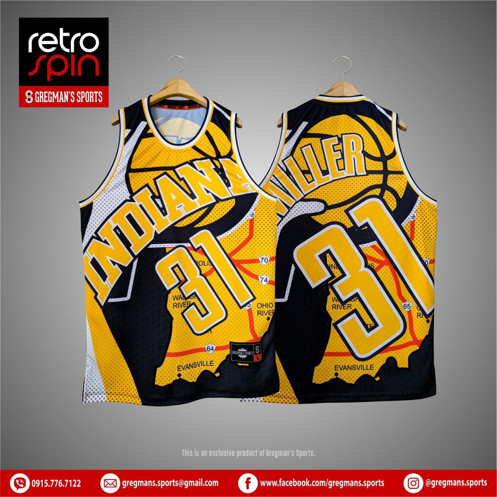 PACERS RETRO SPIN / Basketball Jersey / Sublimated Jersey Shopee