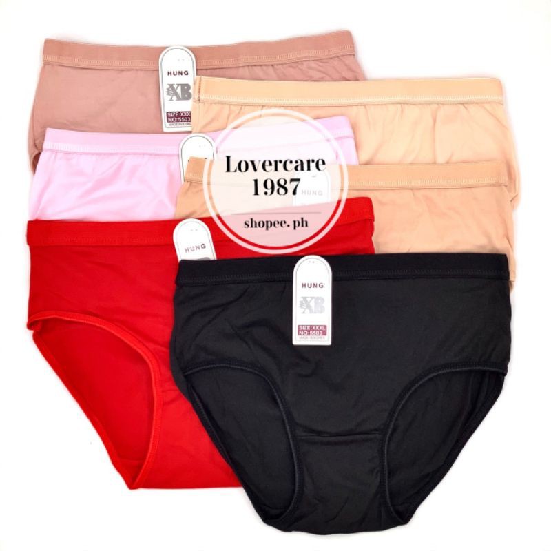 COD 12Pieces Women's Underwear Ladies Panty XB Plain Cotton Panties 26