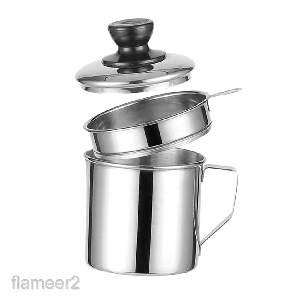 Strainer Storage Can Reuse Container Frying Cooking Oil Nonstick Bacon Grease Kitchen Dining Bar Colanders Strainers Sifters