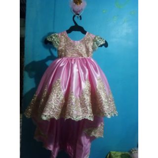 pink and gold baby dress