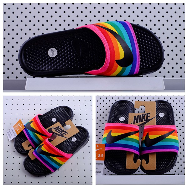 nike benassi rainbow