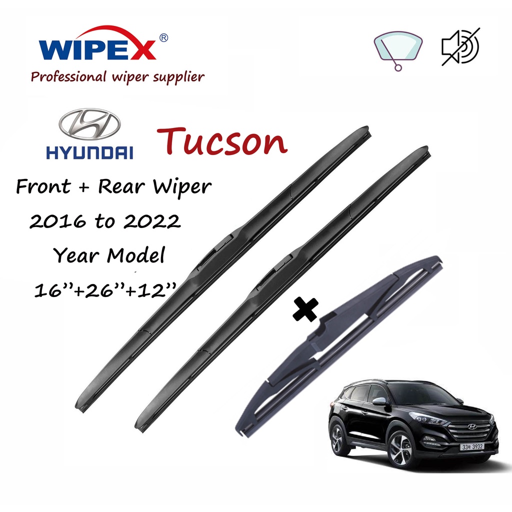 2016 to 2022 Hyundai Tucson 16"+26"+12" Wiper Blade Set (Front/Rear