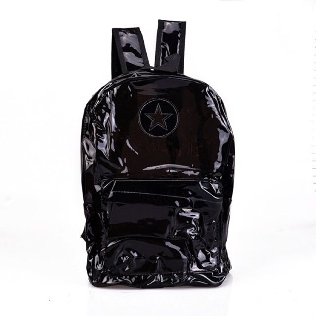 black transparent backpack