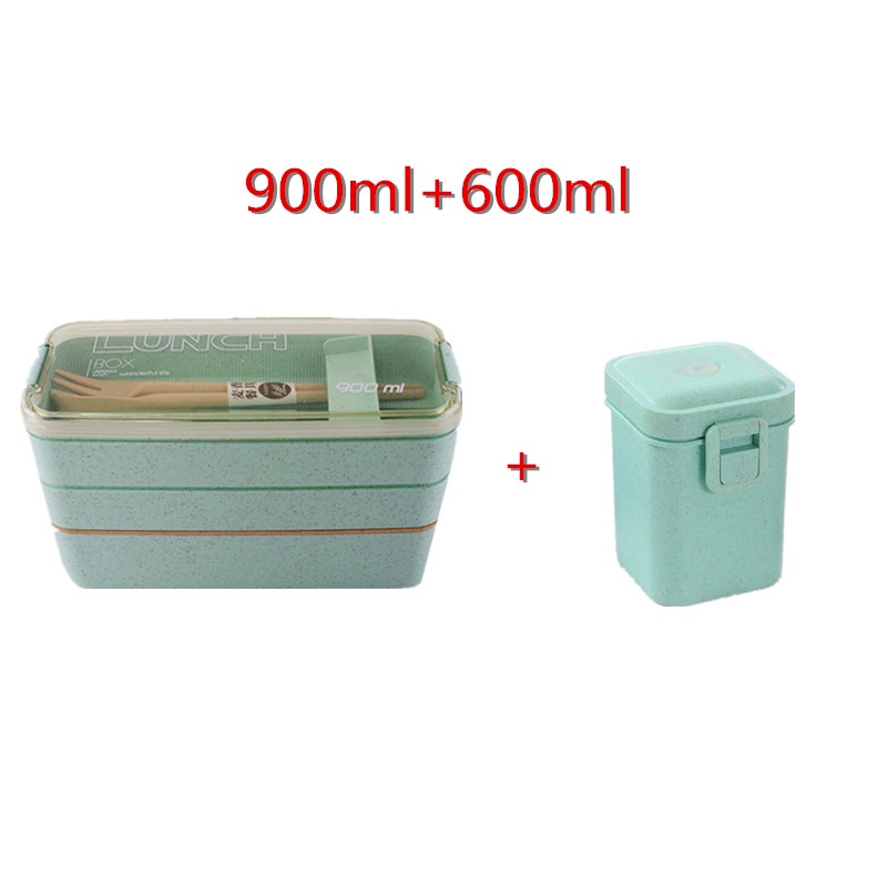 Styro Food Pack Container900ml Healthy Material Lunch Box 3 Layer Wheat ...