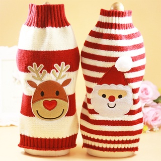 Christmas Pet Clothes Dog Sweater Knitting Winter Cat Dog Clothes For Small Medium Dogs Costume Elk Santa Claus Pet Cat Clothing
