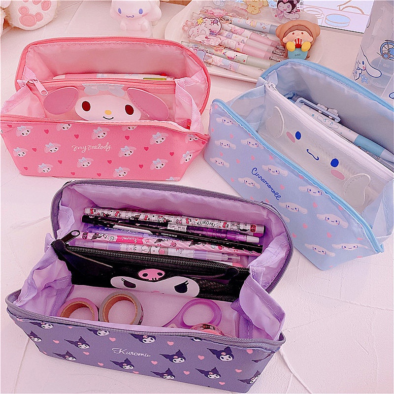 Japanese Style Cartoon Cosmetic Bag Cute Melody Pencil Case Kuromi ...