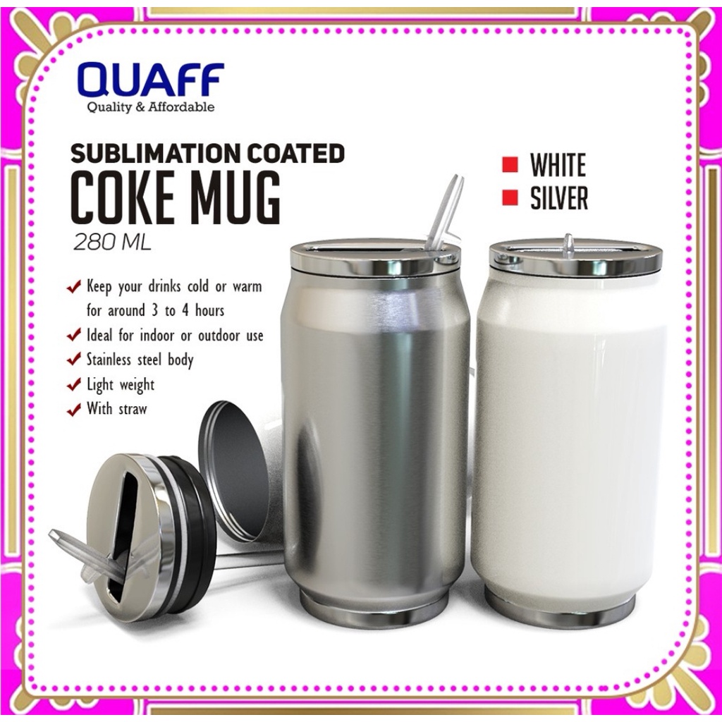 QUAFF Sublimation Coated Aluminum Coke Mug 280ml | Shopee Philippines