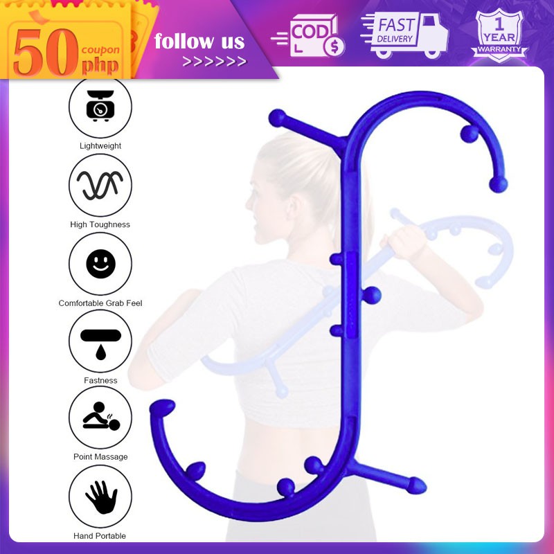 S Shaped New Hook Massager Neck Self Muscle Pressure Stick Tools Trigger Point Massage Back