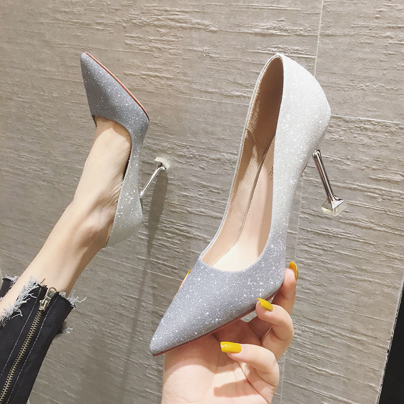 High Heeled Sandals Crystal Shoes Wedding Shoes Bridesmaid Shoes New Bridal Wedding Shoes High Heeled Bridesmaid Temperament Dress Shoes Pointed Single Shoe Girl Shopee Philippines