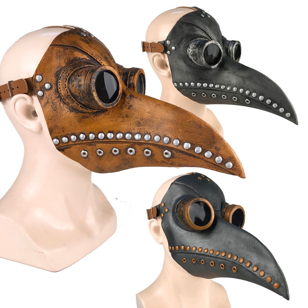 Hankyky Steampunk Plague Doctor Bird Beak Mask Medieval Bubonic Plague DR Halloween Costume Masquerade Masks 