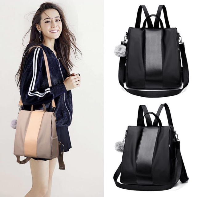 AL 2820 Korean Nylon Waterproof Backpack Student Backpack Shopee
