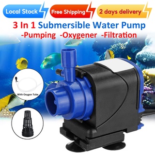 ★Fast Local Delivery★3 In 1 Aquarium Submersible Electrical Water Pump Filter Oxygener Pond Fish Tank  Aerobic Pumping Cycle 800L/H