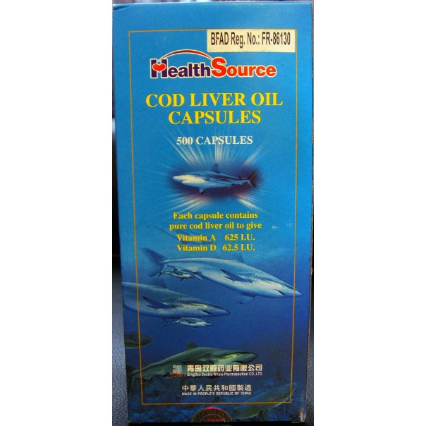 Health source Cod liver oil capsules 500's Shopee Philippines